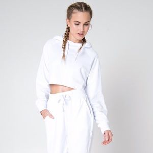 White Cropped Hoodie - Toned by Ashy Bines